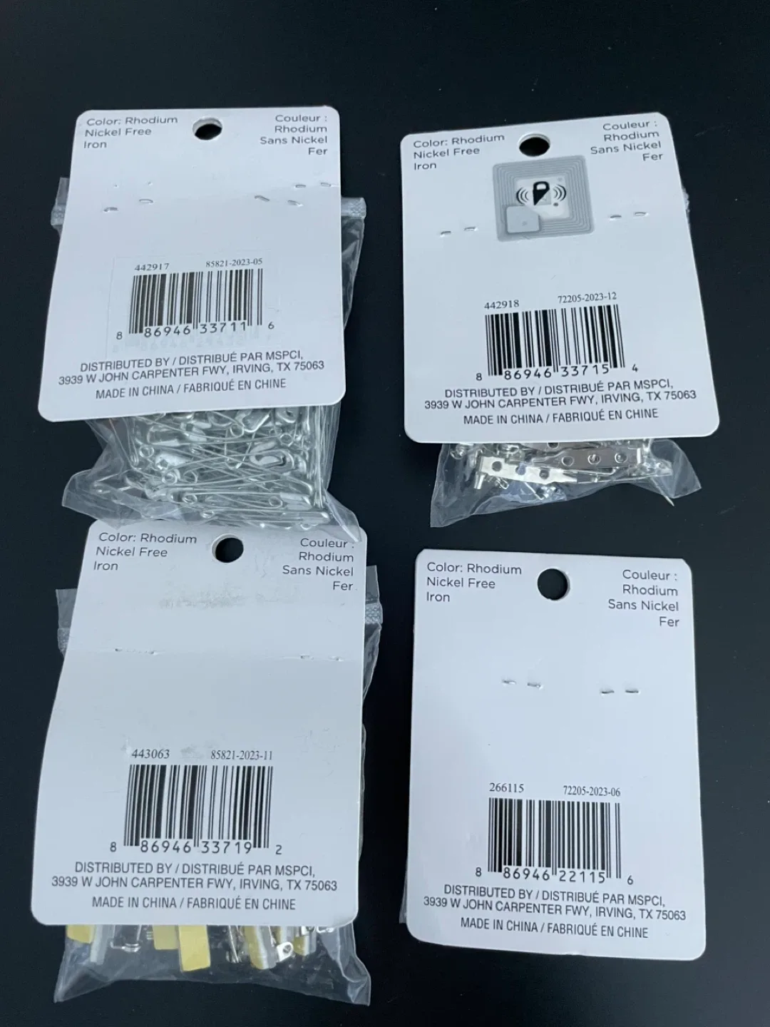 4 packs Bead Landing Safety Pins & Pin Backs - arts crafts OCAD image indicator(2)