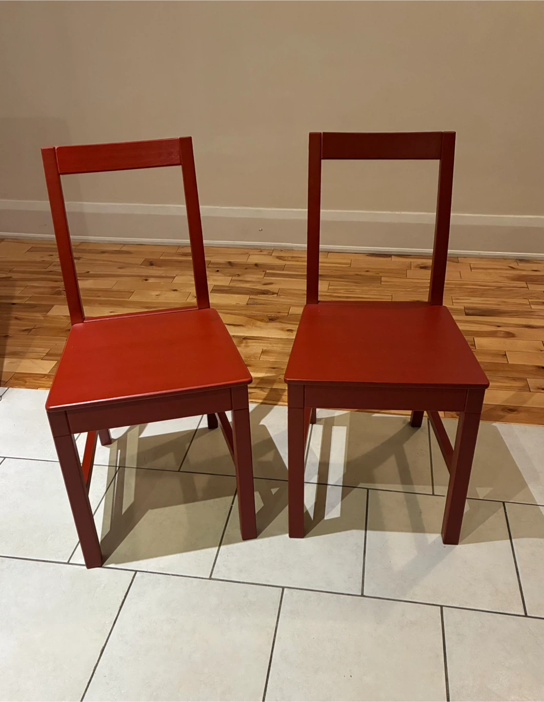 Red Wooden Chairs