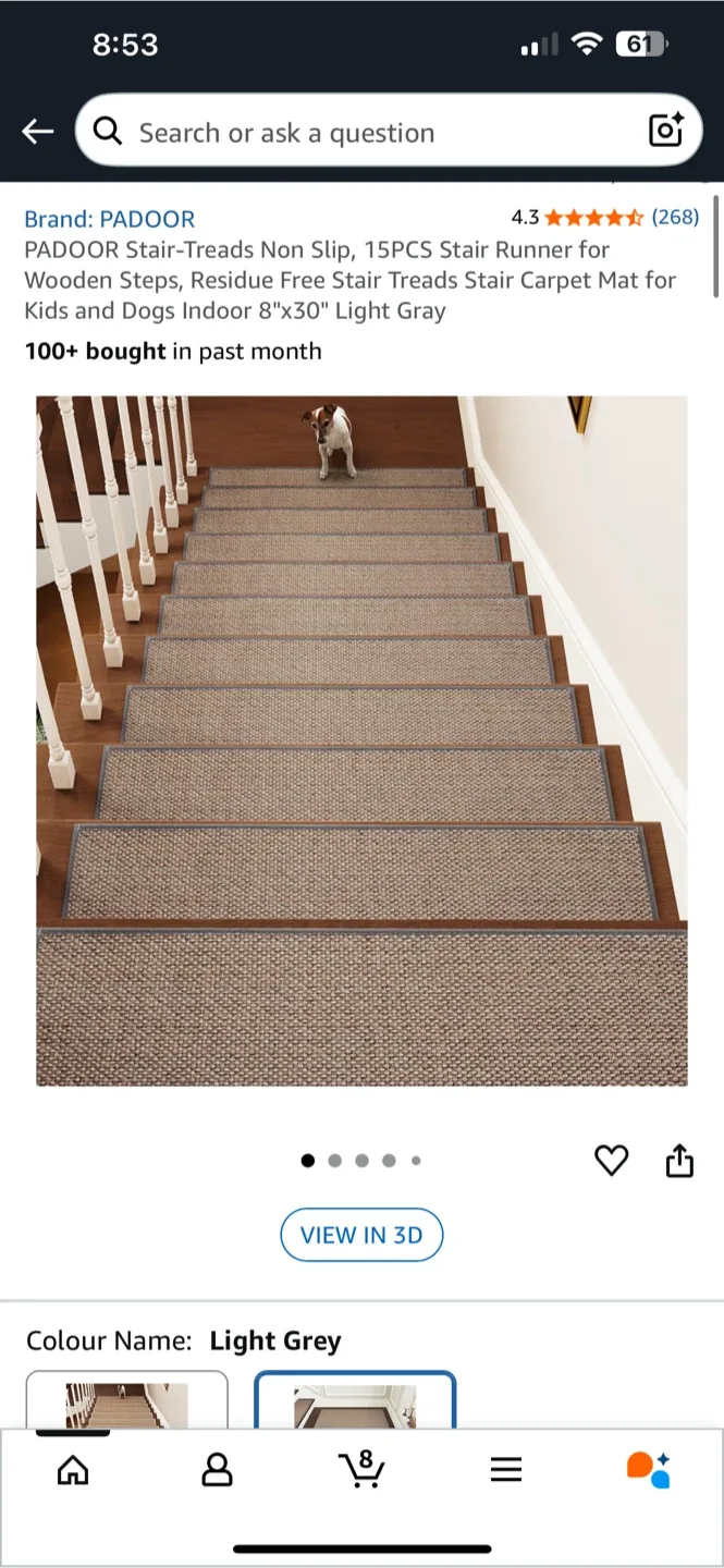 BNIB - Padoor Stair Treads - 15 PCS Light Grey image indicator(2)