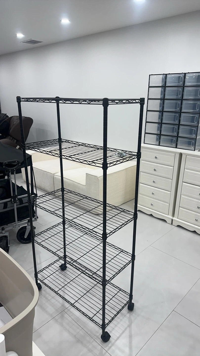 Black Metal Wire Shelving Unit