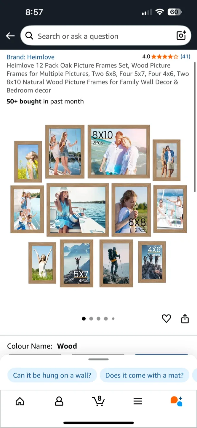 Heimlove 12 Pack Oak Picture Frames - New in Box! thumbnail
