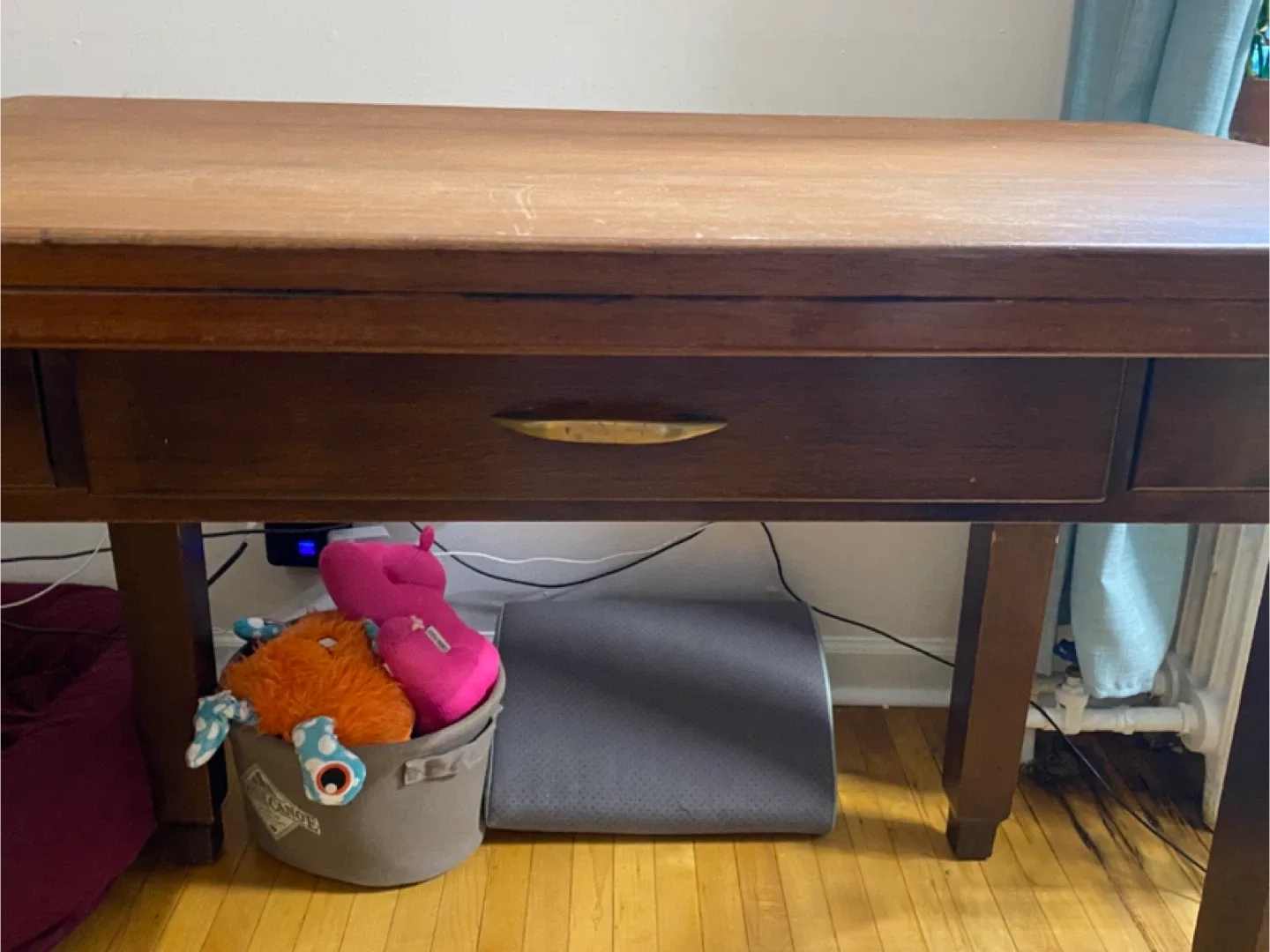 Vintage Wood Desk - 42" x 27.5" x 30.5" image indicator(6)