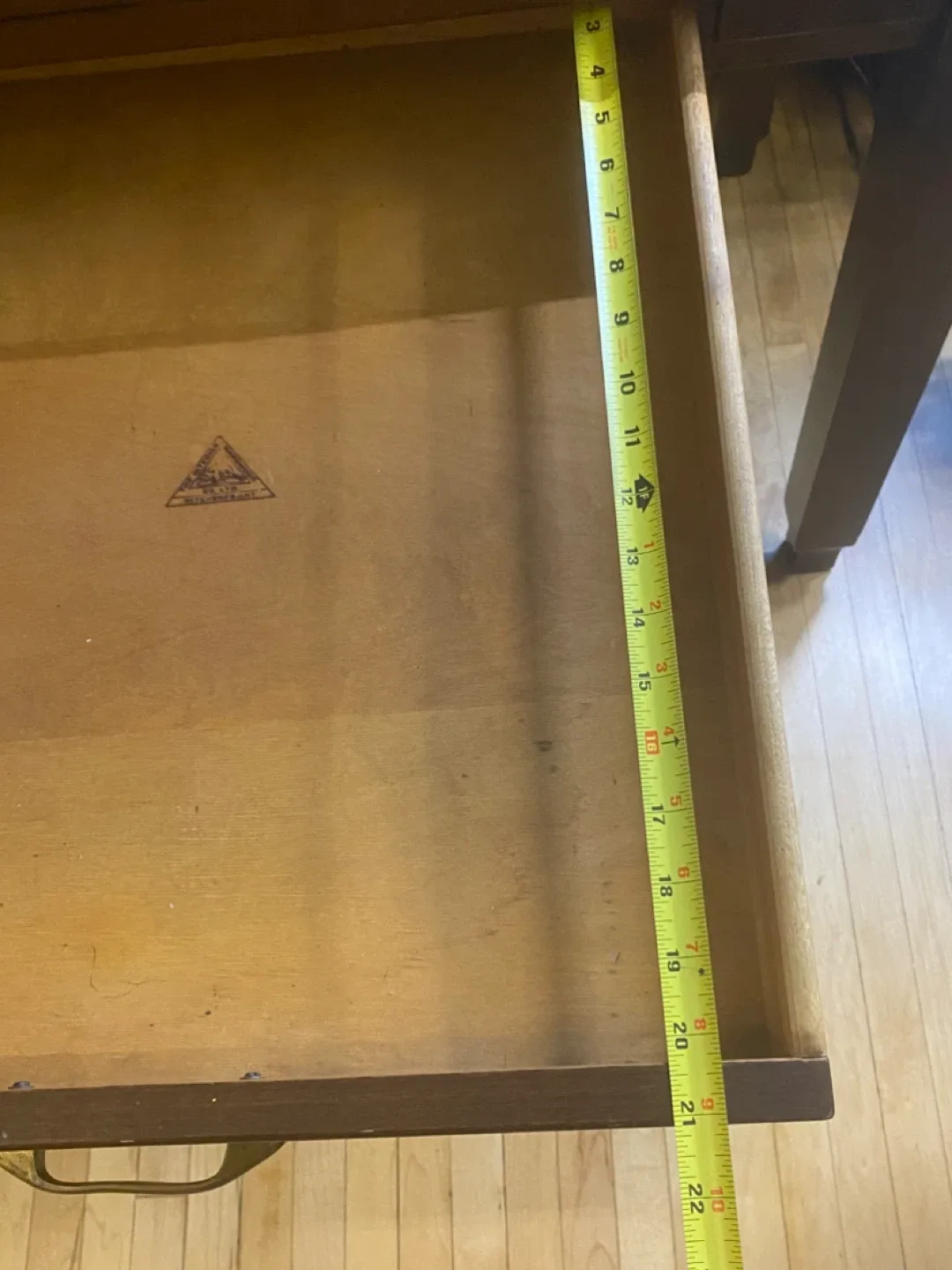 Vintage Wood Desk - 42" x 27.5" x 30.5" image indicator(9)