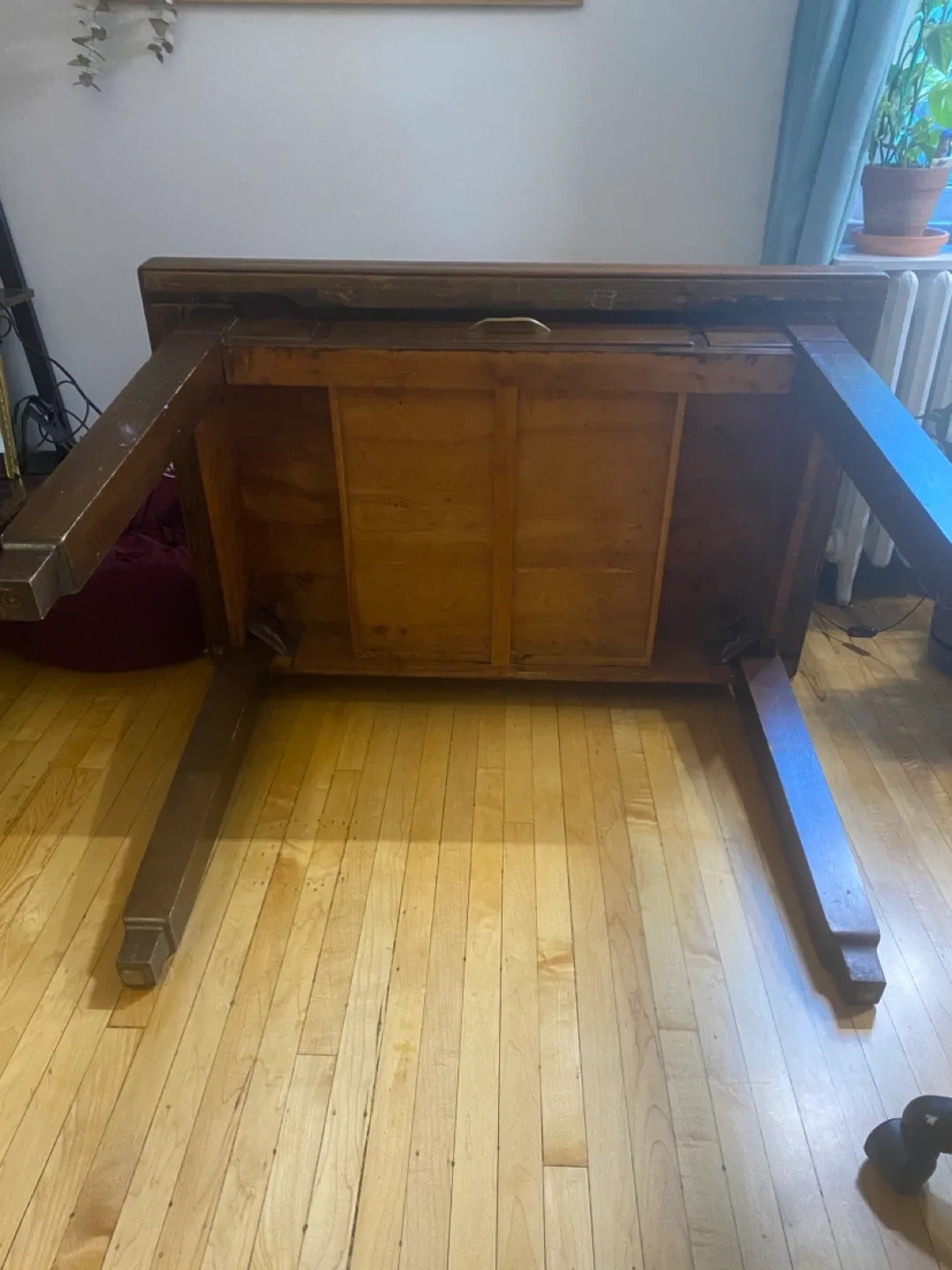 Vintage Wood Desk - 42" x 27.5" x 30.5" image indicator(10)