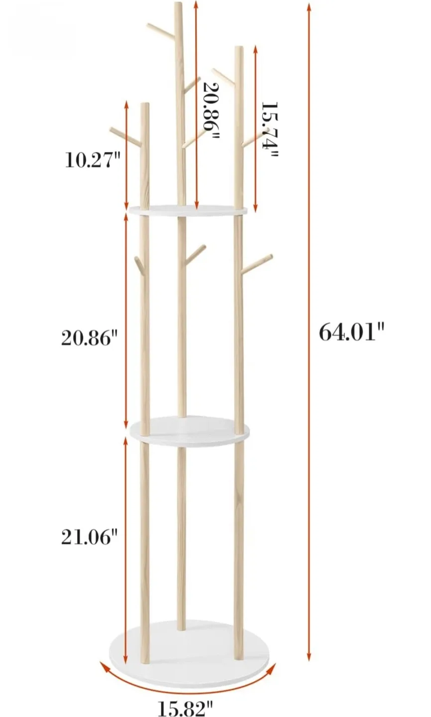 Moving out sale: Tree Branch Coat/bags Rack with Shelves