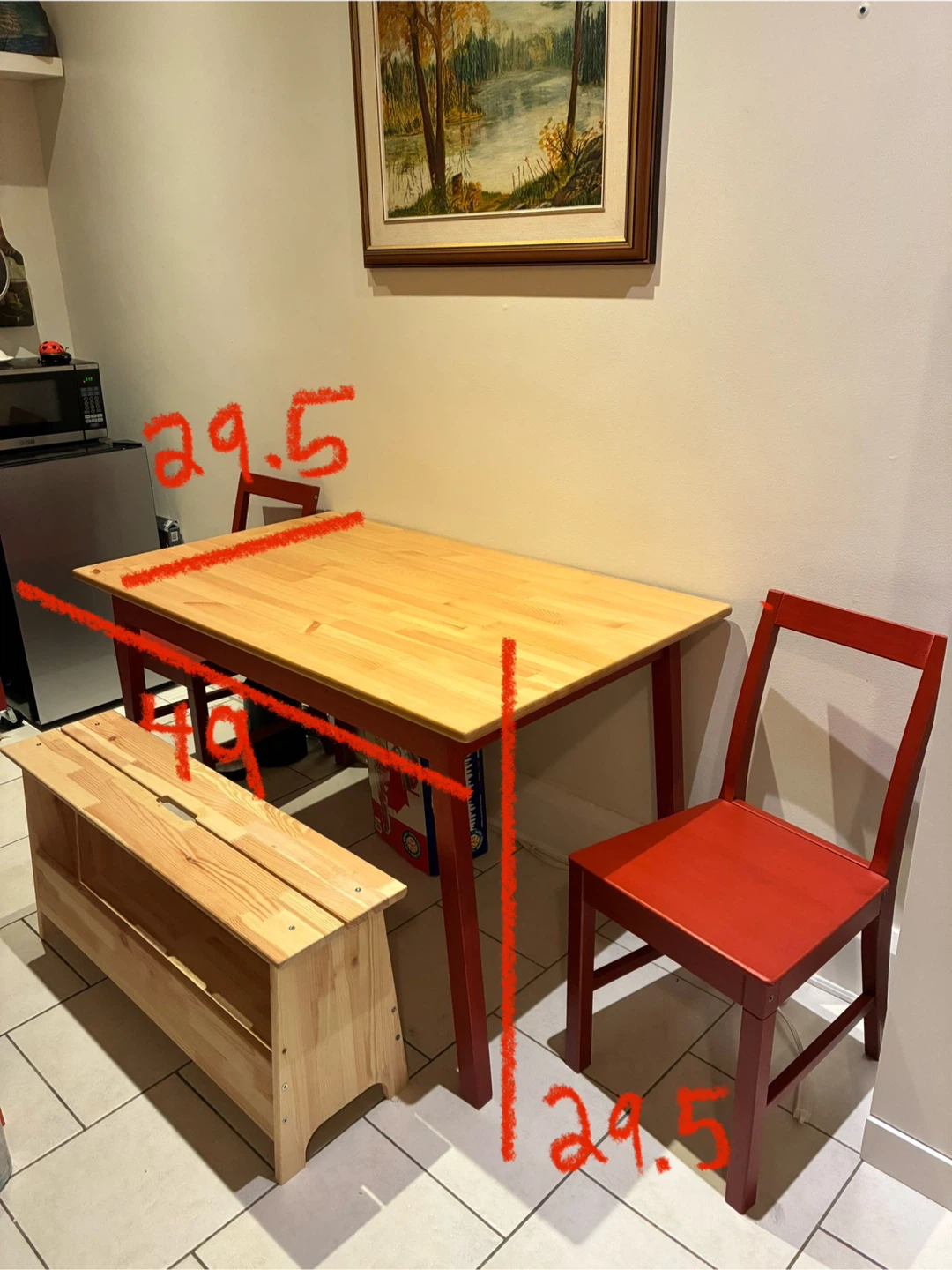 IKEA Lerhamn Dining Table - Light Antique Stain/White Stain - photo 5