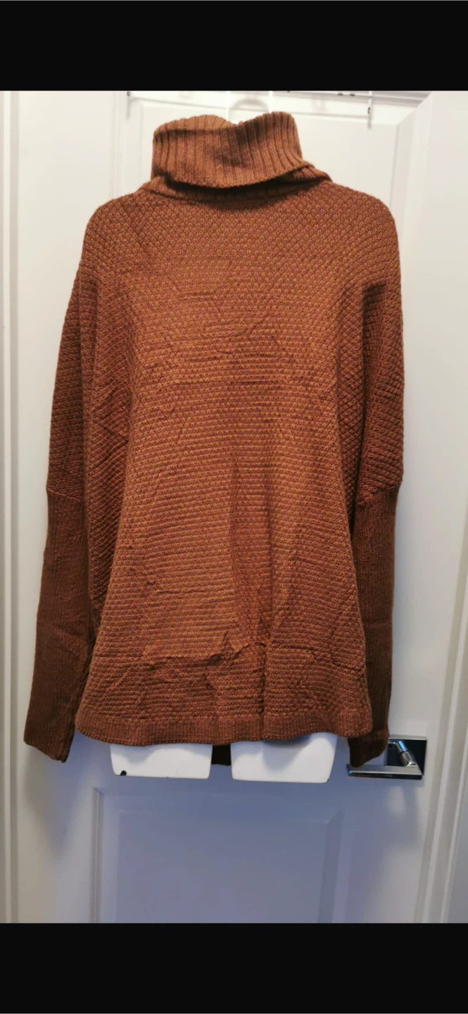 Merokeety XXL Brown Knit Turtleneck Sweater - photo 3