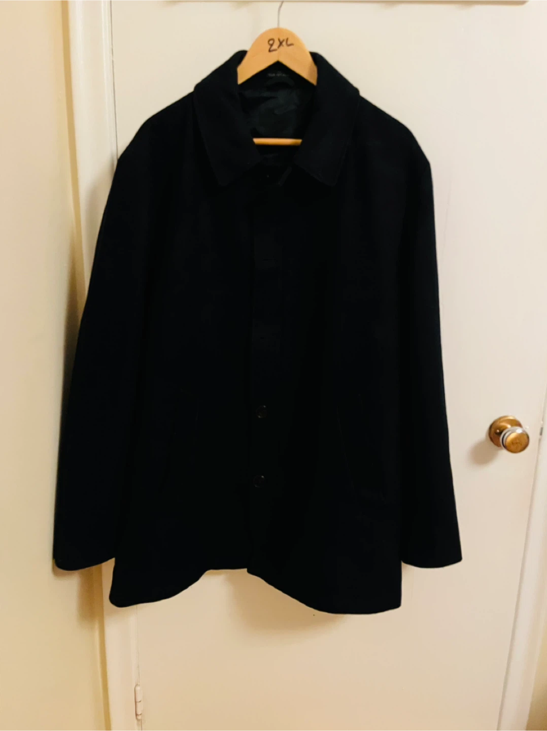 Black Wool Coat Size 2XL - photo 3