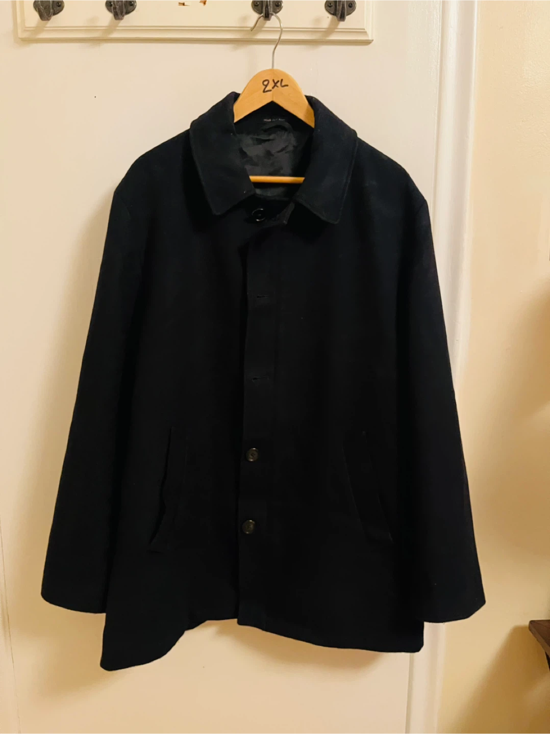 Black Wool Coat Size 2XL - photo 4