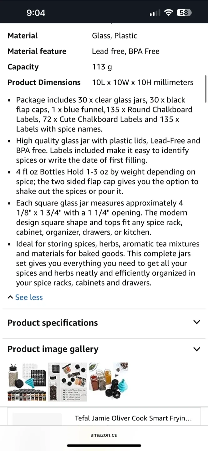 BNIB! Tebery 30 Glass Spice Jars with Labels image indicator(2)