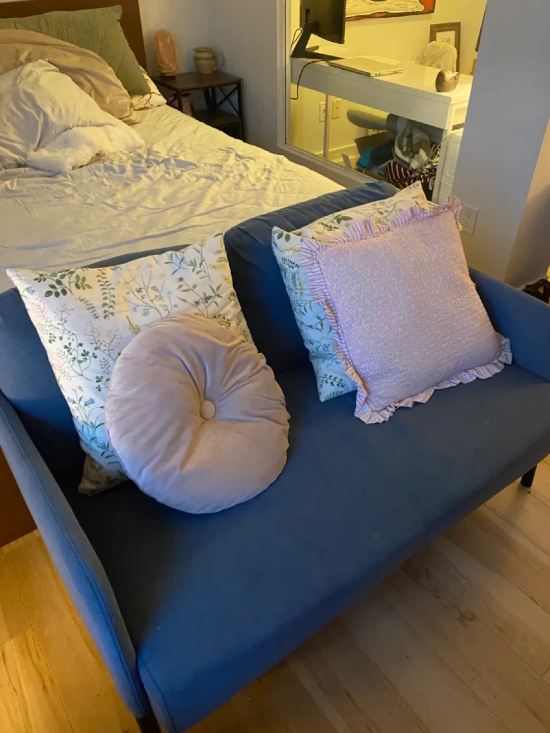 Blue Loveseat Sofa IKEA image indicator(4)