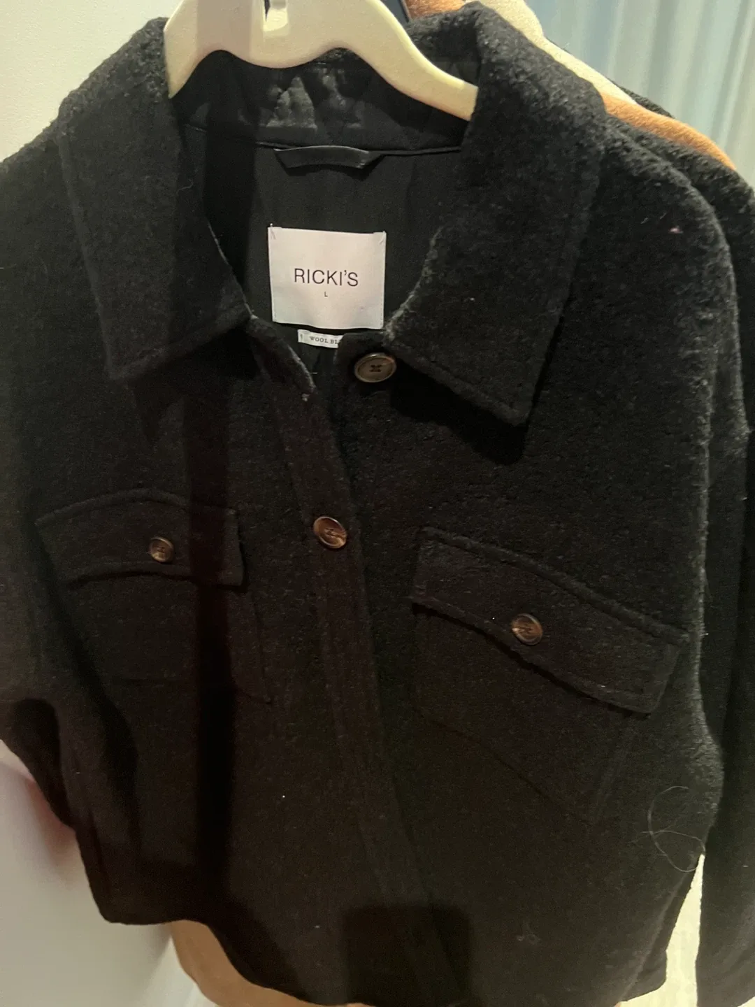 NWT! Ricki's Black Wool Blend Jacket - Size L image indicator(3)