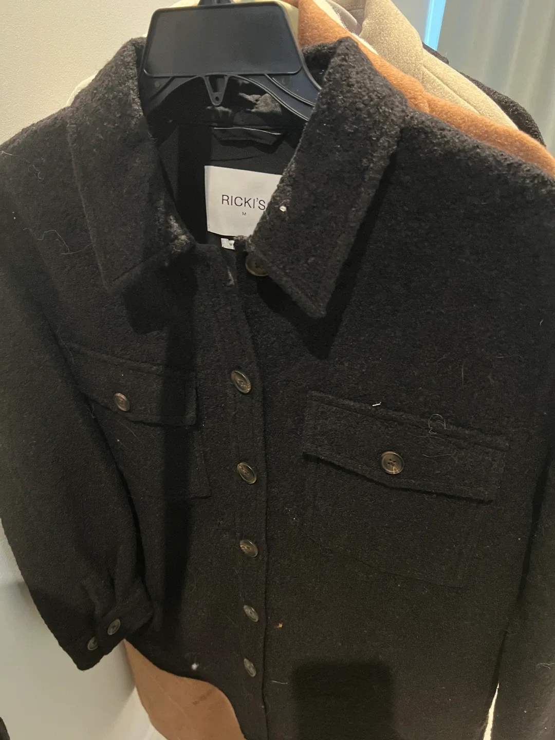 NWT! Ricki's Black Wool Blend Jacket - Size L image indicator(2)