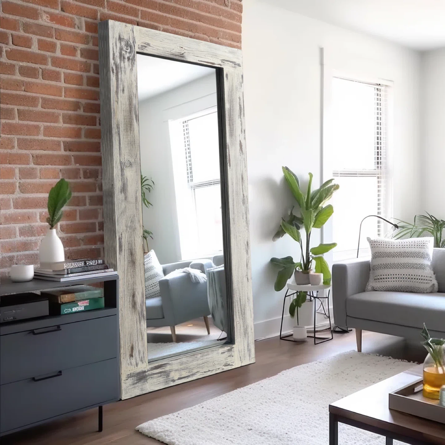 Wayfair Full Length Wall Mirror with Wooden Frame - photo 2