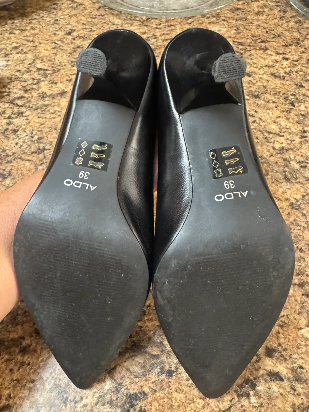 ALDO Black Leather Heels - Size 8.5 image indicator(2)