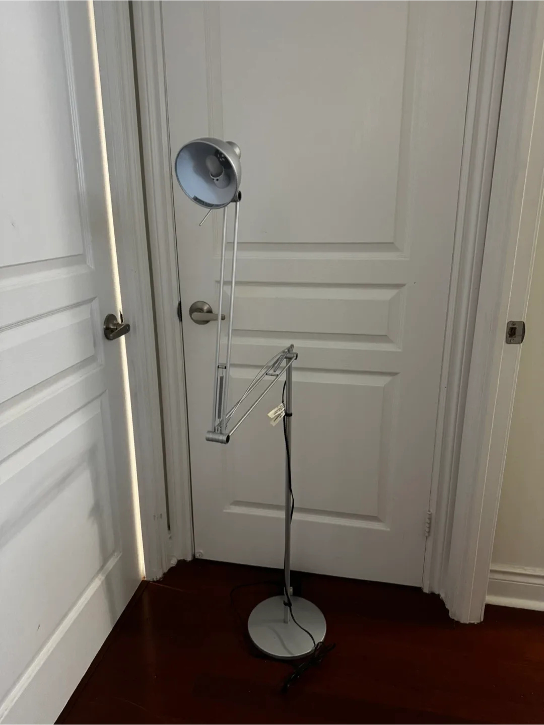 Ikea Antifoni gray  Floor Lamp Adjustable Arm Head Metal Light thumbnail