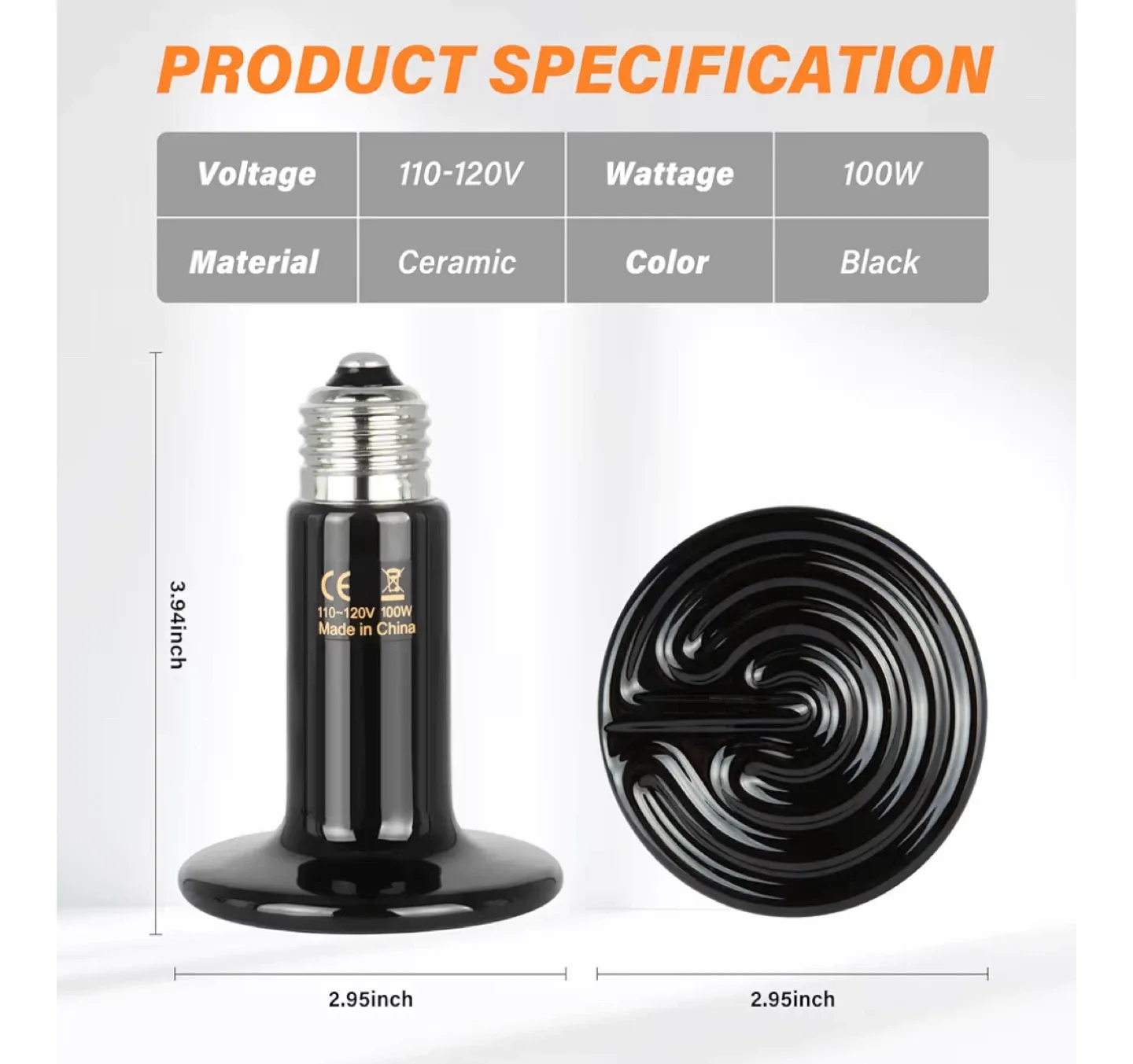 Ceramic Reptile Heat Lamp - 2 Pack image indicator(2)