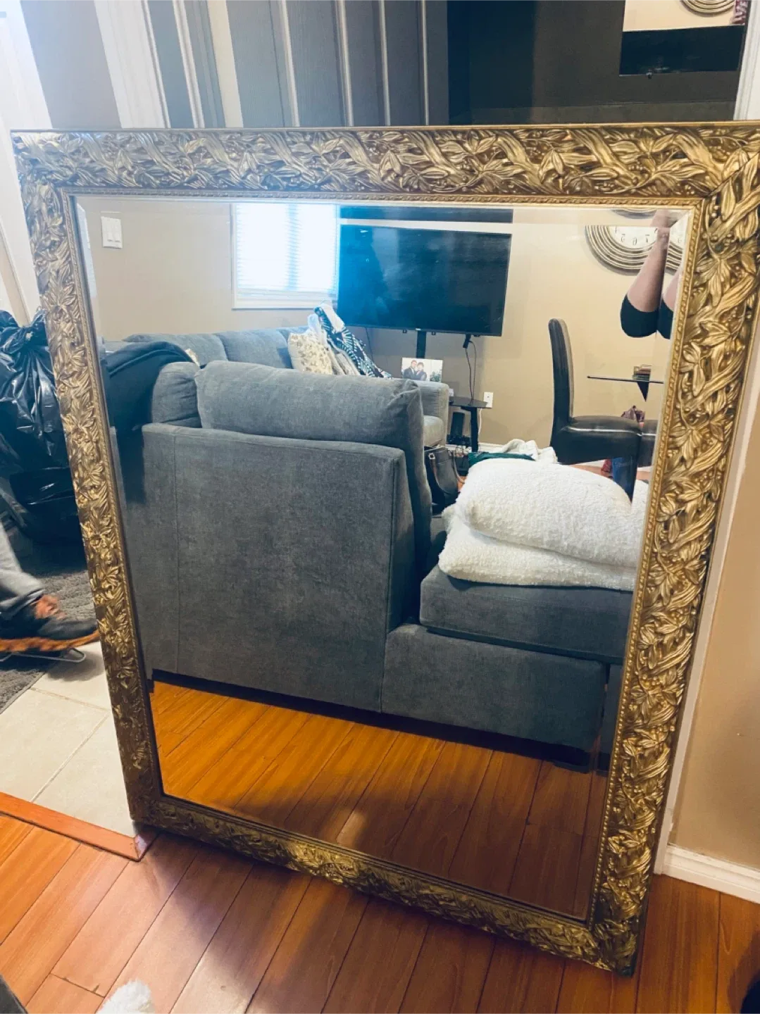 Large Gold Ornate Framed Mirror image indicator(2)