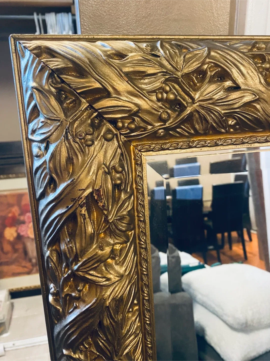 Large Gold Ornate Framed Mirror image indicator(3)
