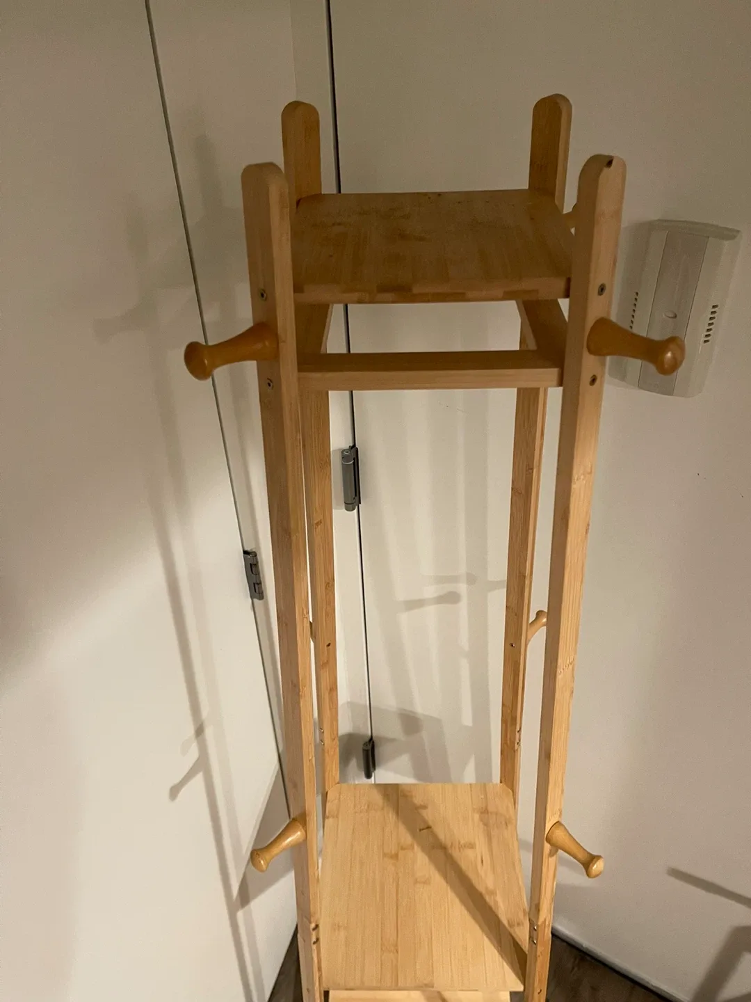 🥕Wooden Coat Rack with Shelves image indicator(2)