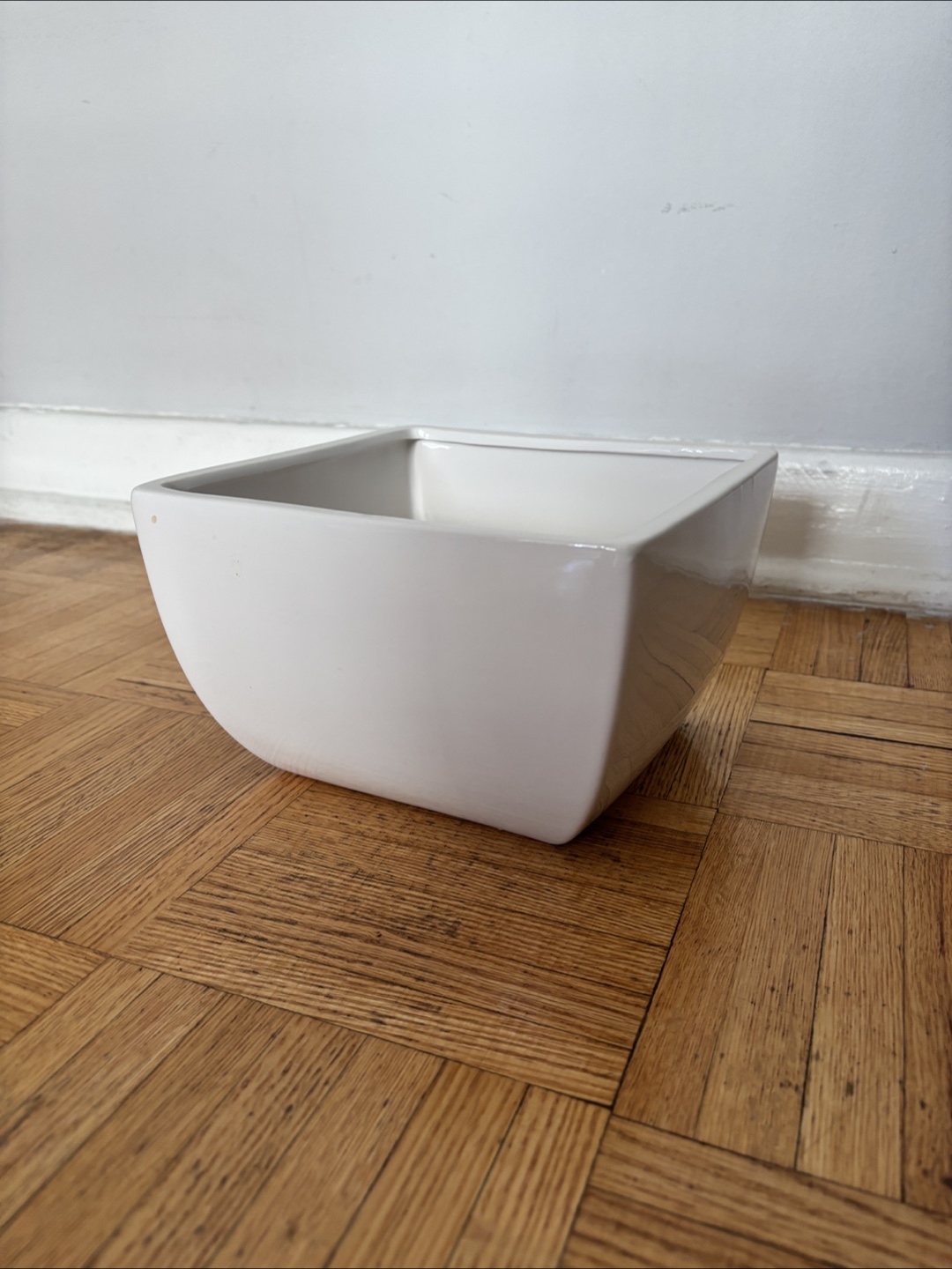 White Square Ceramic Planter