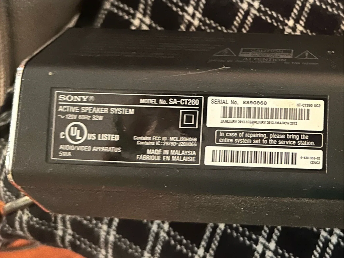 Sony SA-CT260 Active Speaker System image indicator(2)