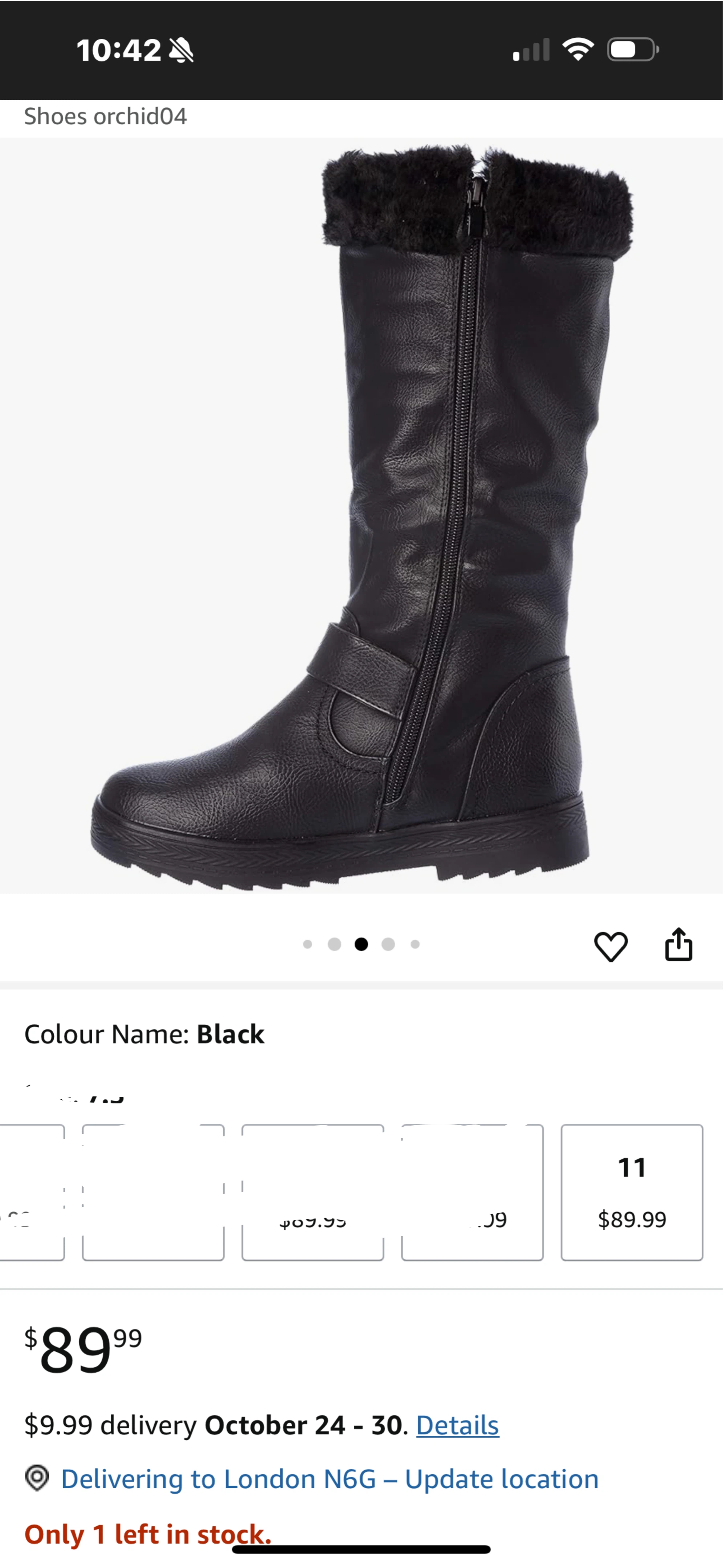 Black Winter Boots - Size 11 - photo 2