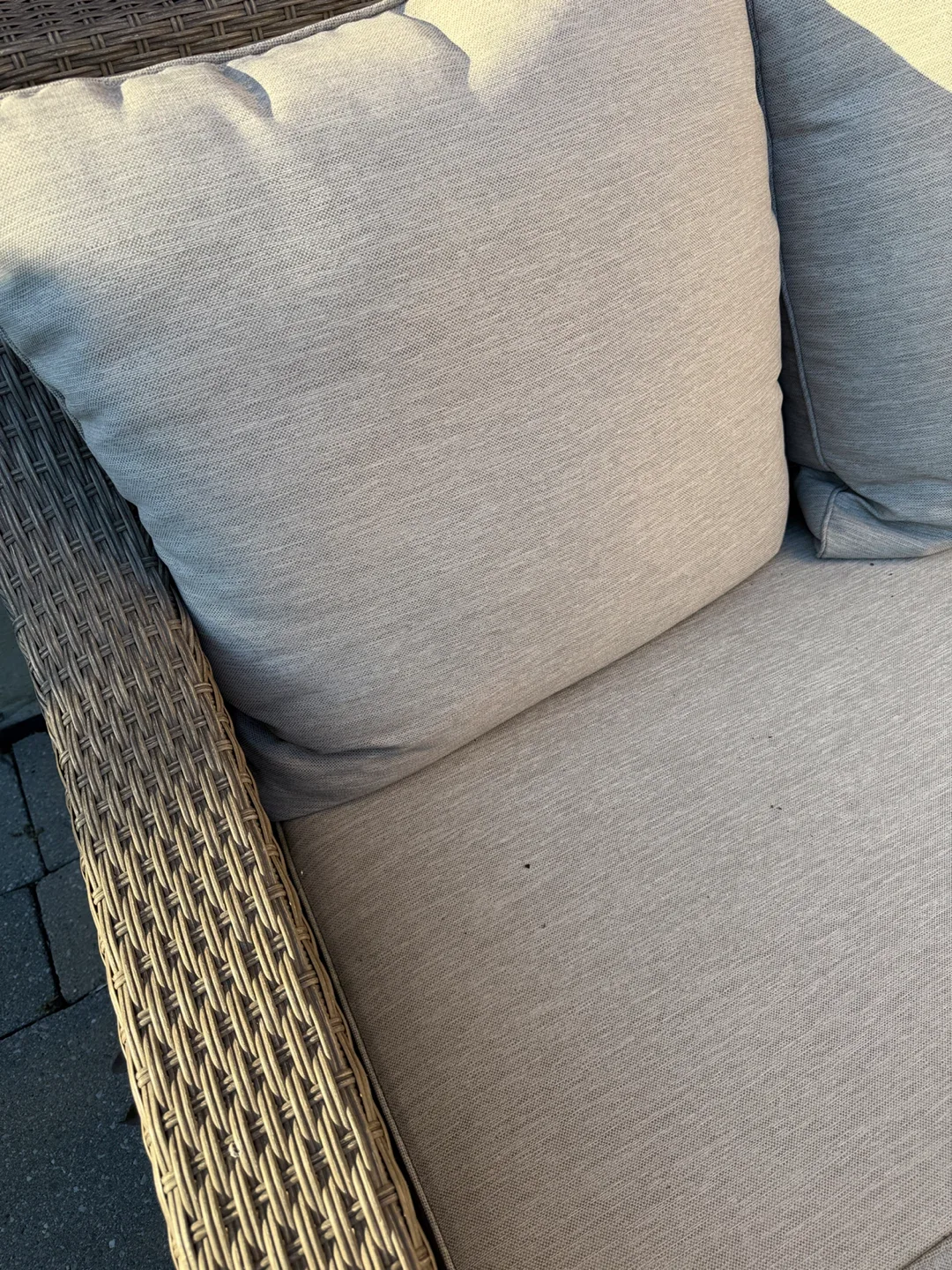 Outdoor Sectional Sofa with Fire Pit Table and umbrella image indicator(5)