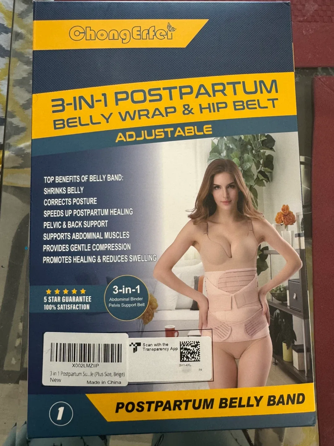 ChongErfei 3-in-1 Postpartum Belly Wrap - Adjustable image indicator(2)