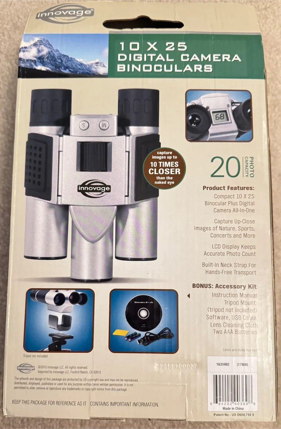 Innovage 10x25 Digital Camera Binoculars image indicator(2)