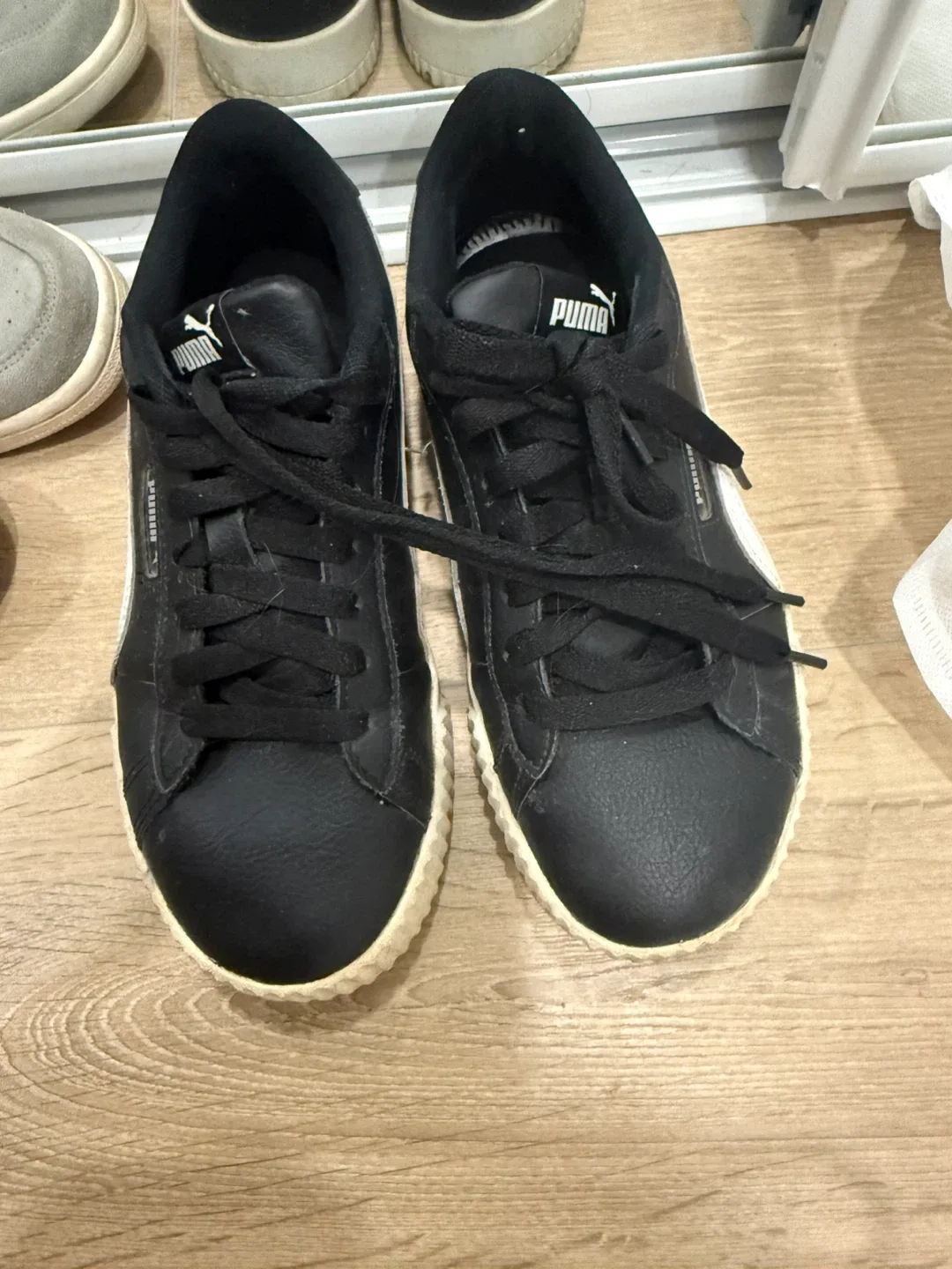 Puma Black Leather Sneakers thumbnail