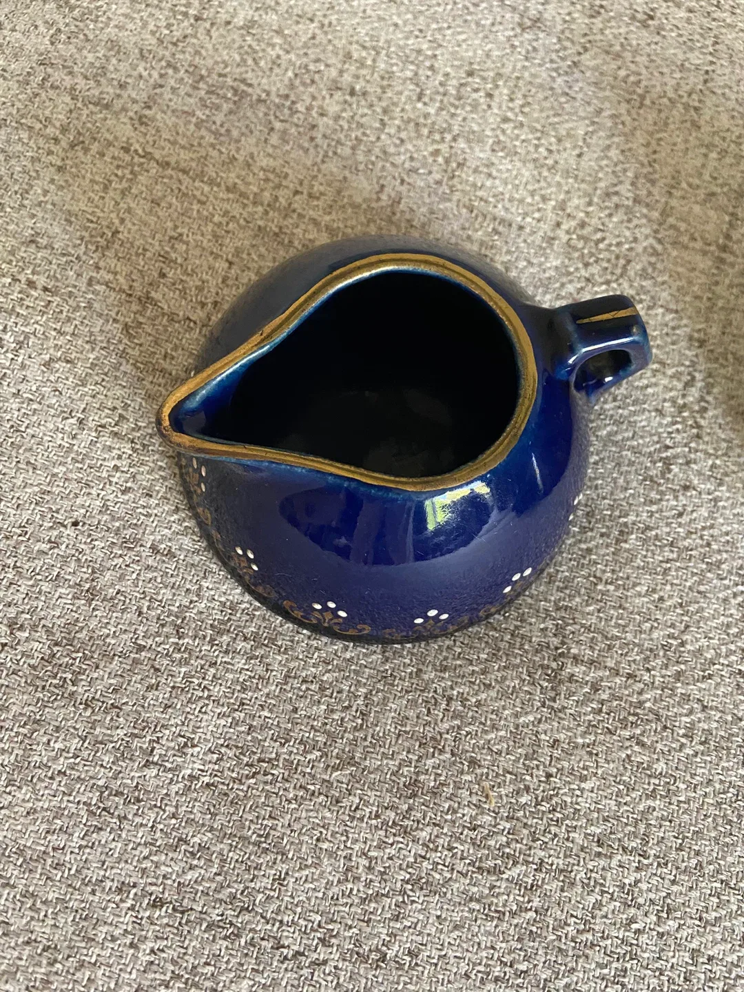 Blue Ceramic Sugar Bowl and Creamer Set image indicator(3)