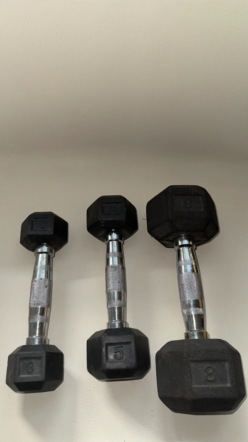 Dumbbell Single - 3, 5, and 8 lbs