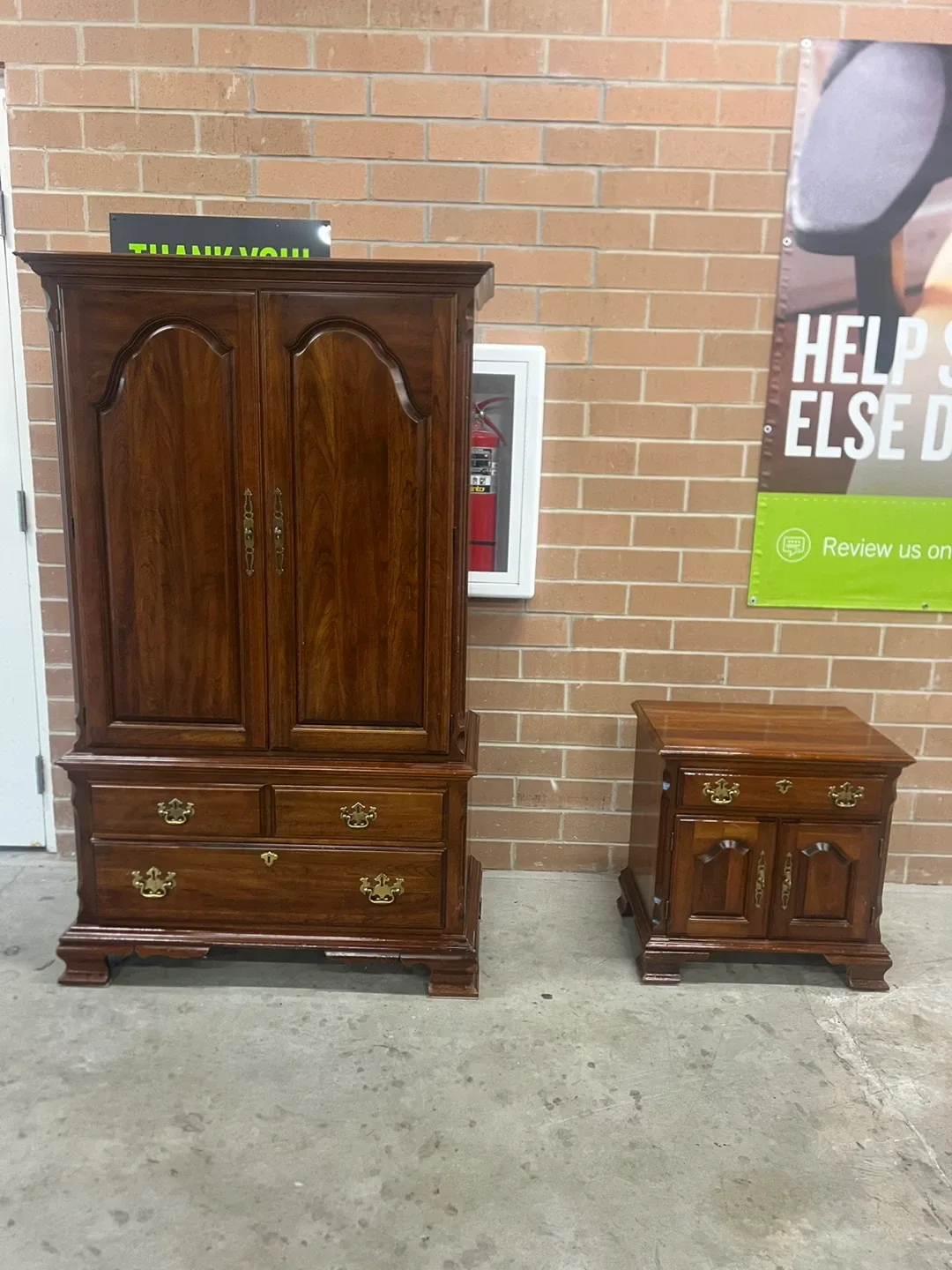 Pennsylvania Armoire/ Wardrobe and Nightstand Set