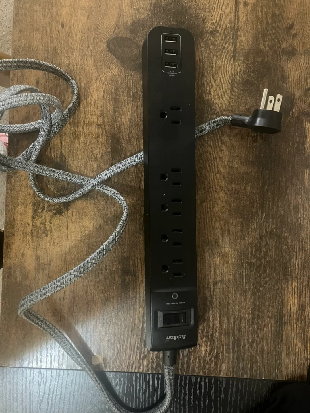 Addtam Power Strip Surge Protector w/ USB - photo 4