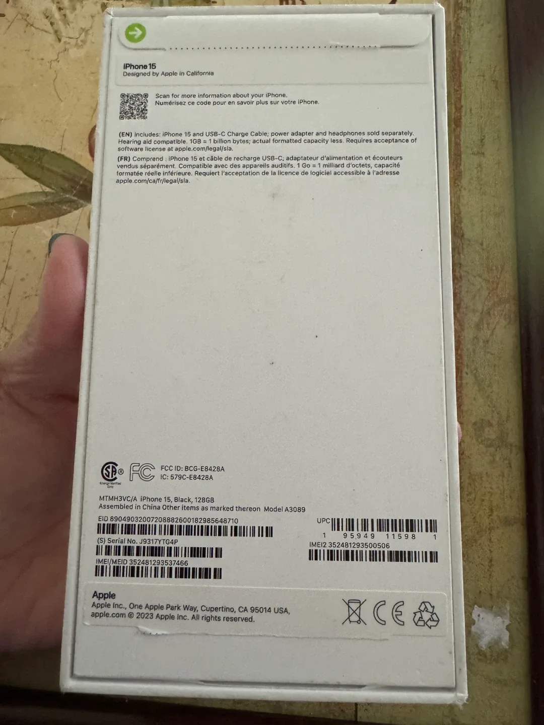 New Apple iPhone 15 Black 128GB (Box Included) image indicator(2)