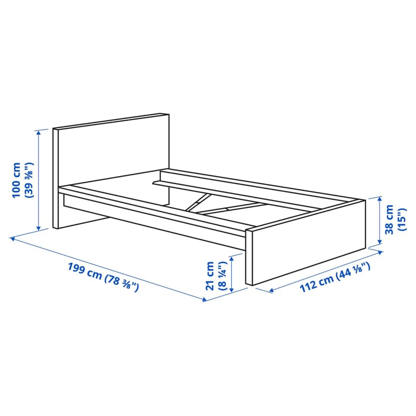 IKEA Malm Single Bed Frame - Dark Brown image indicator(2)