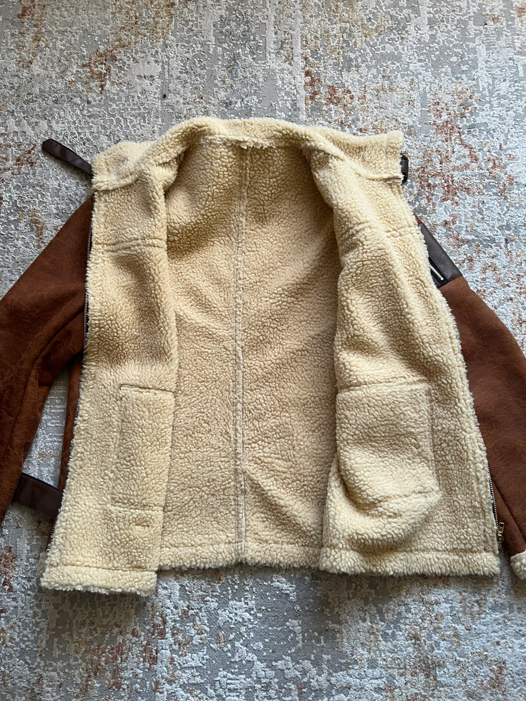 Men's Shearling Military Aviator Faux Leather Bespoke Jacket - photo 5