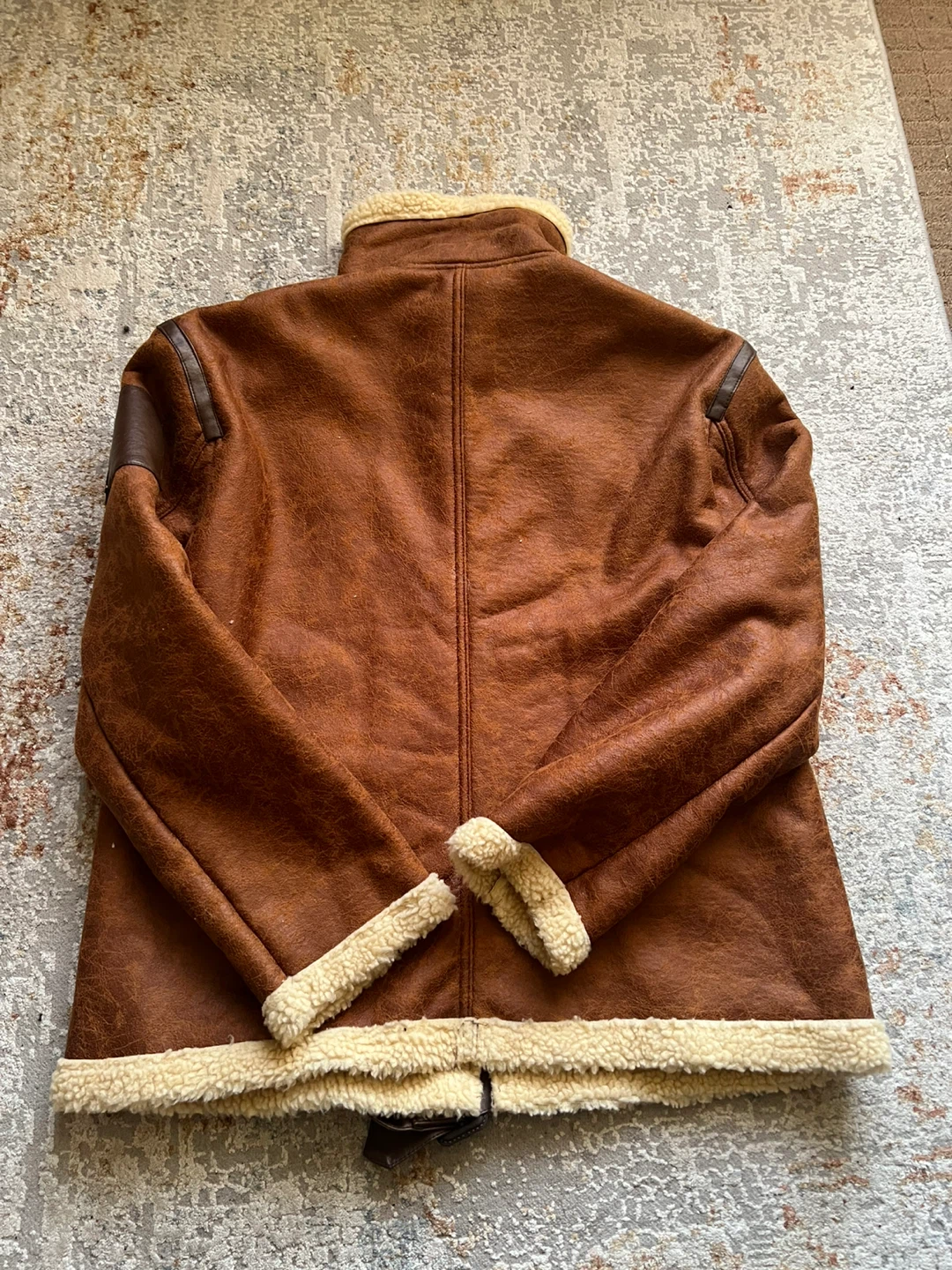 Men's Shearling Military Aviator Faux Leather Bespoke Jacket - photo 2