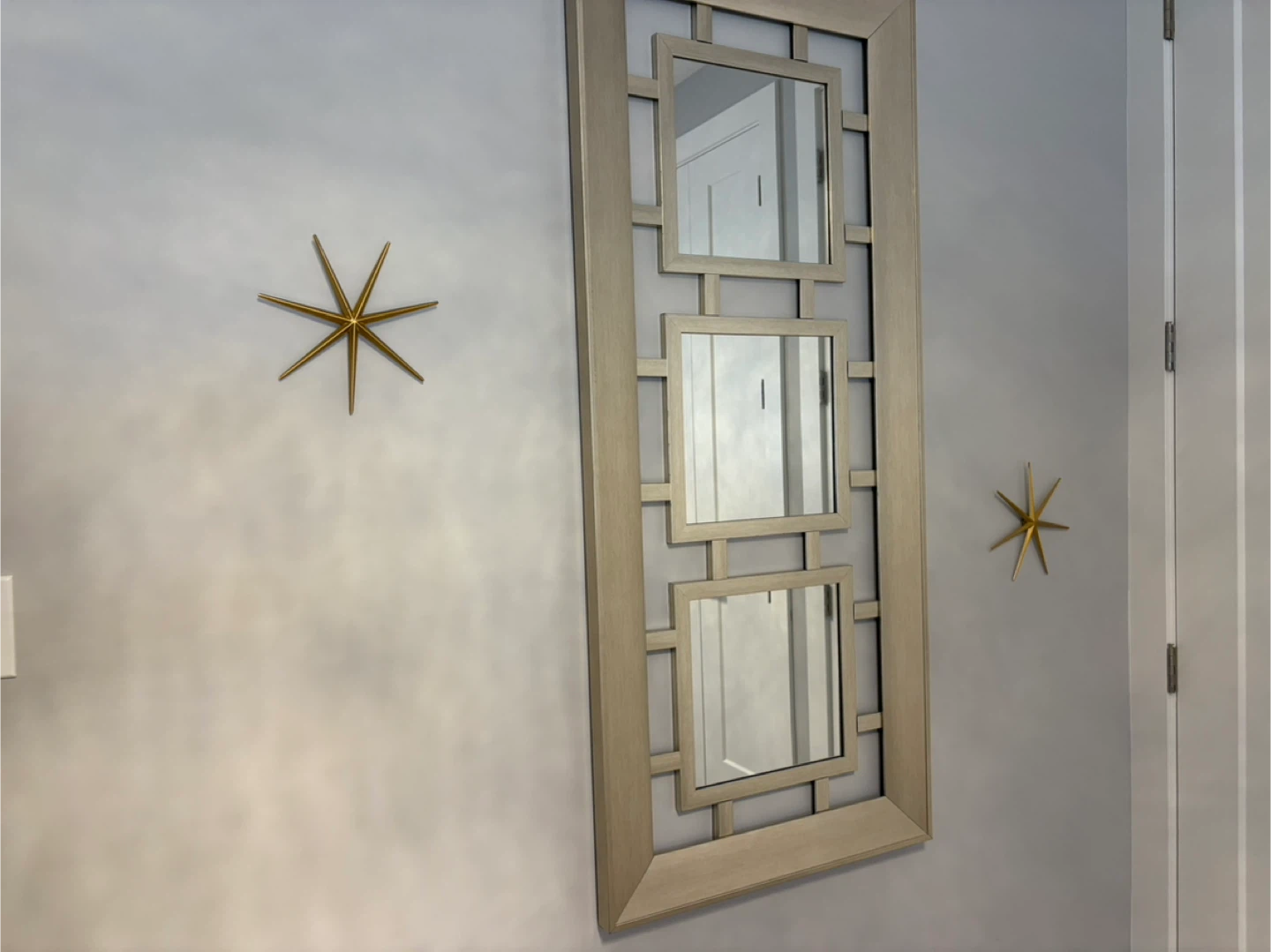 Wall Mirror with Geometric Frame