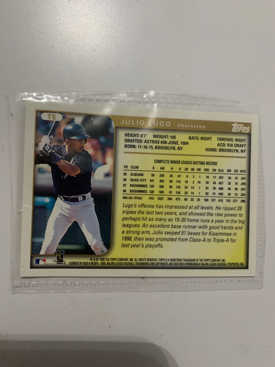 Topps Julio Lugo Baseball Card - photo 4