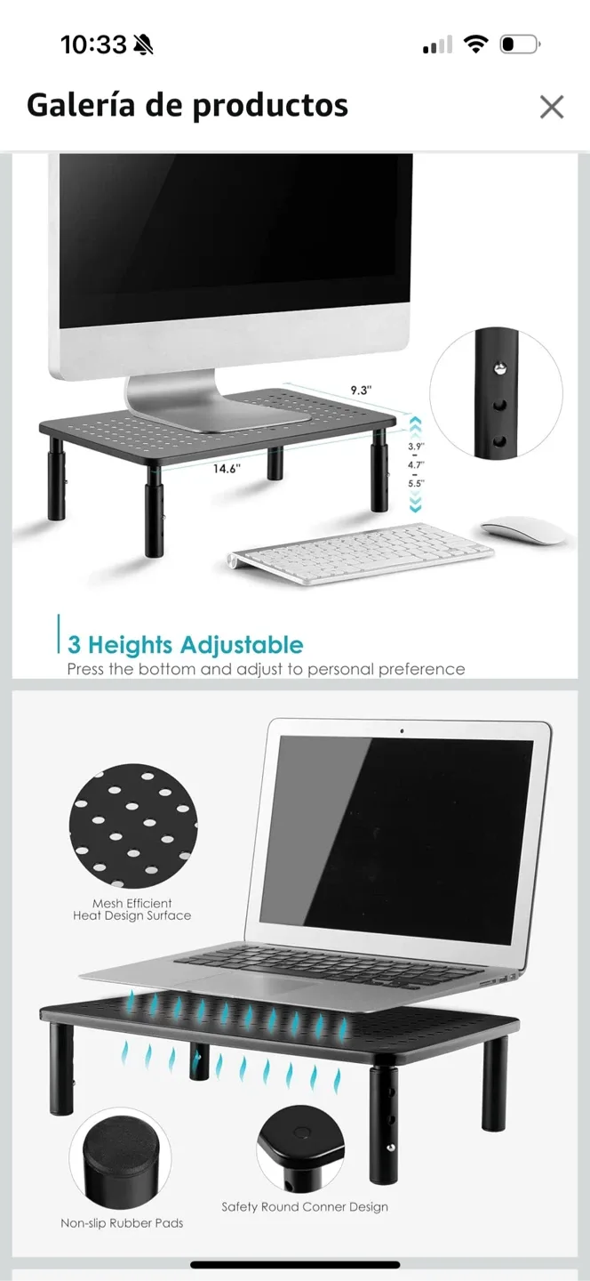 Adjustable Monitor Stand - Black image indicator(2)