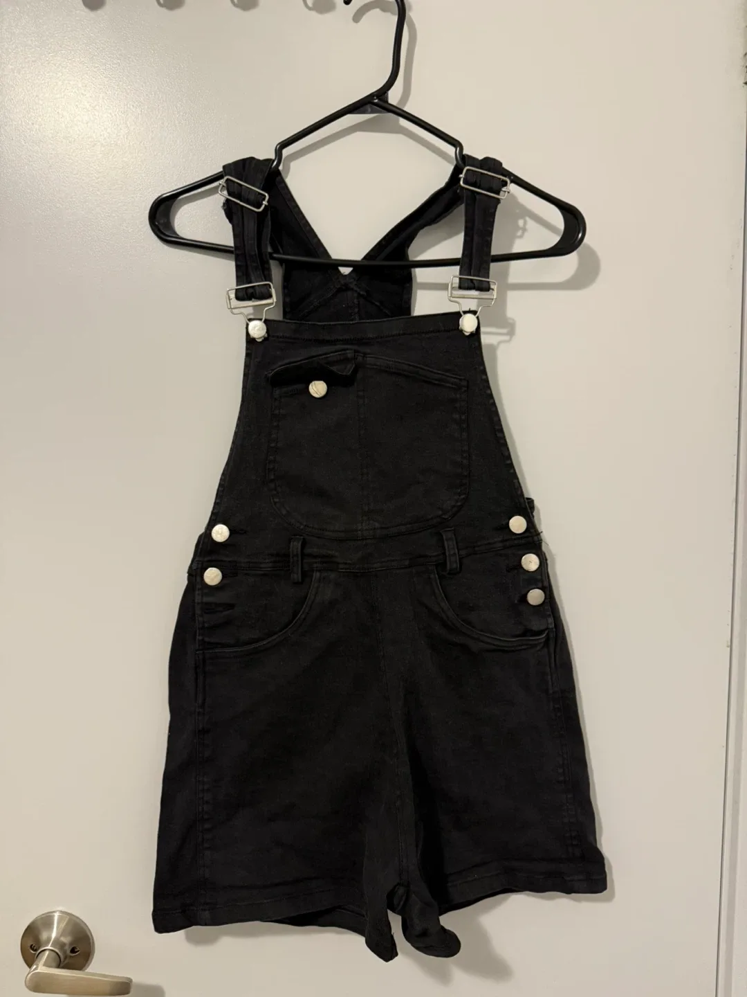 Black Denim Overalls Romper thumbnail