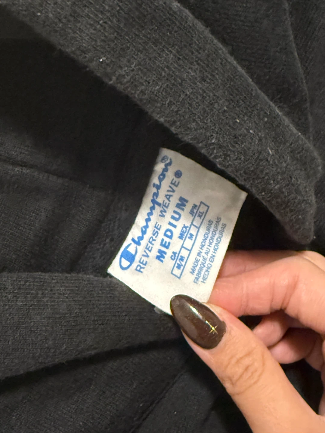 Champion Reverse Weave Hoodie - Black, Size Medium - photo 4