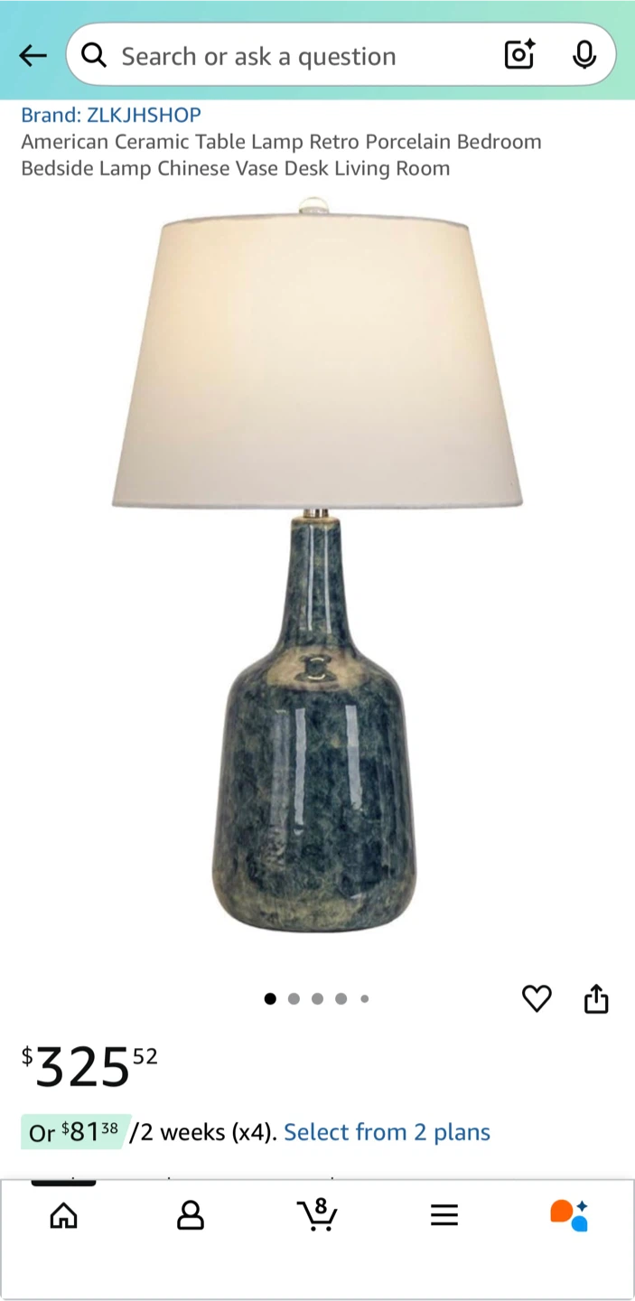 ZLJKHSHOP Ceramic Table Lamp - Blue
