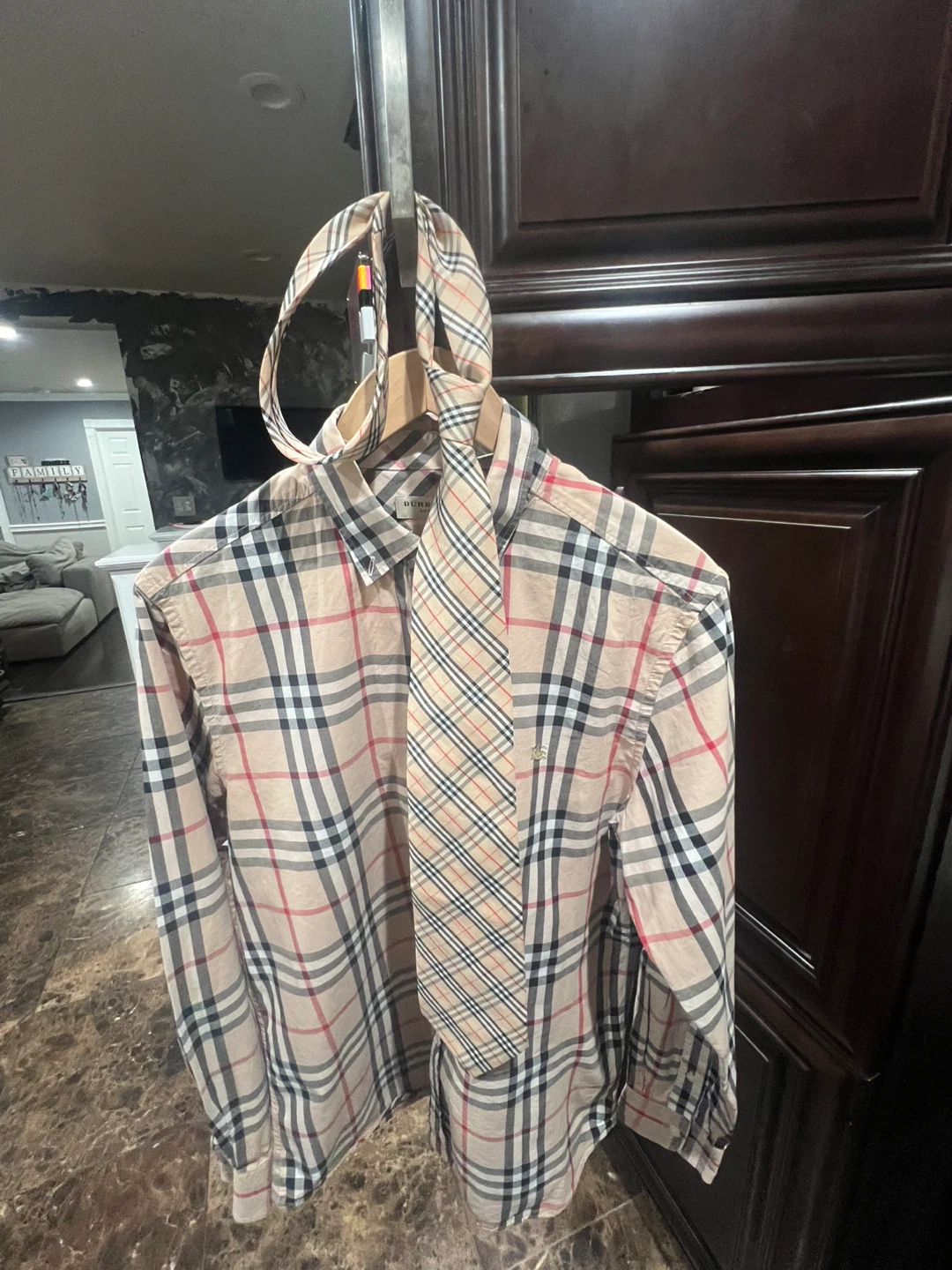 Burberry London Plaid Button-Down Shirt & Tie Set - photo 2