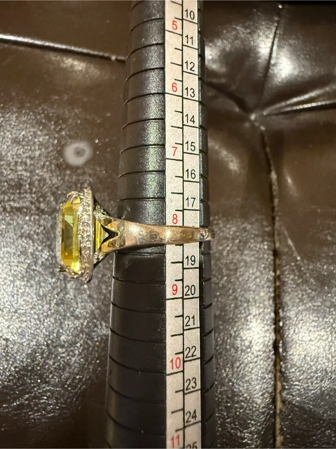 Yellow Green Citrine Crystal S925 Ring image indicator(5)