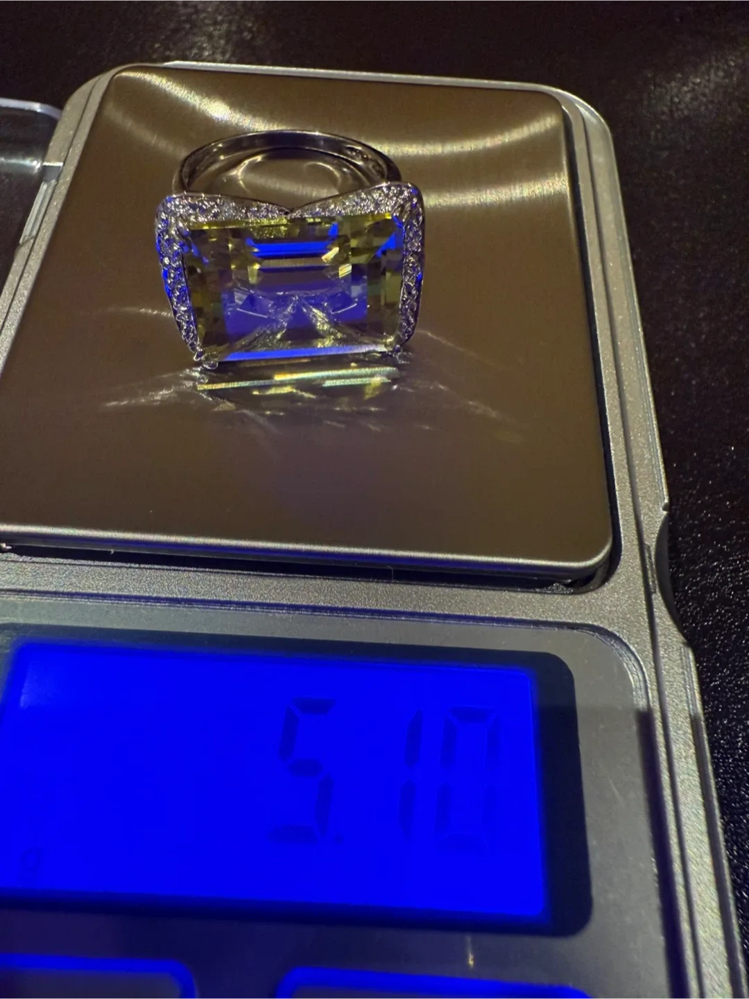 Yellow Green Citrine Crystal S925 Ring image indicator(3)