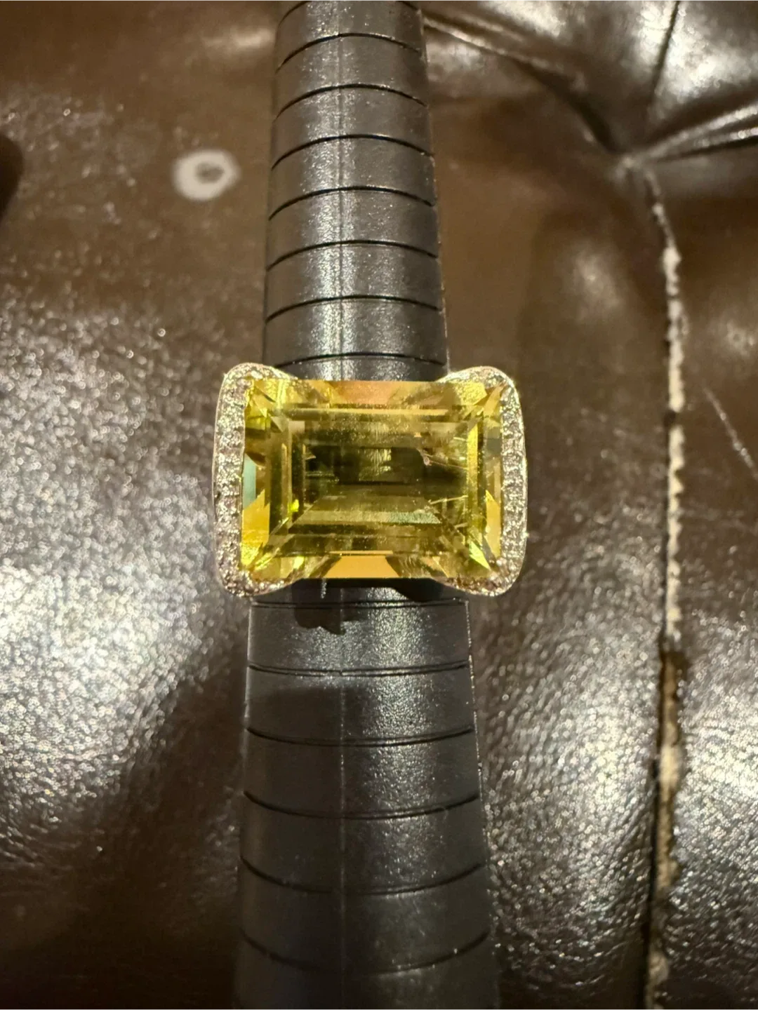 Yellow Green Citrine Crystal S925 Ring image indicator(4)