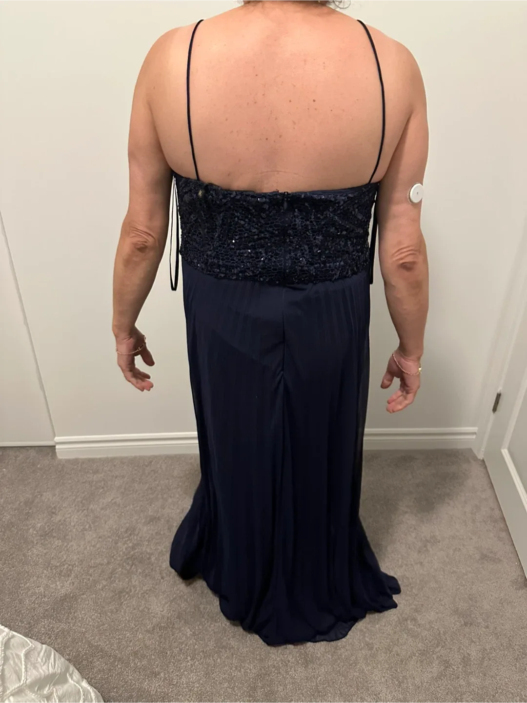 Navy Blue Sequin Top Maxi Dress image indicator(2)